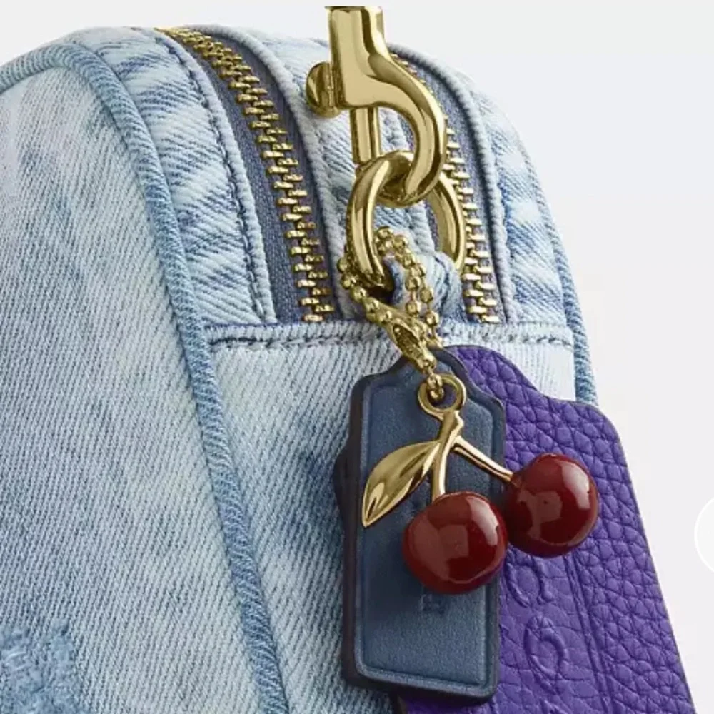 Coach Mini Carey Crossbody Bag In Loved Denim With Charms - Picture 4 of 7